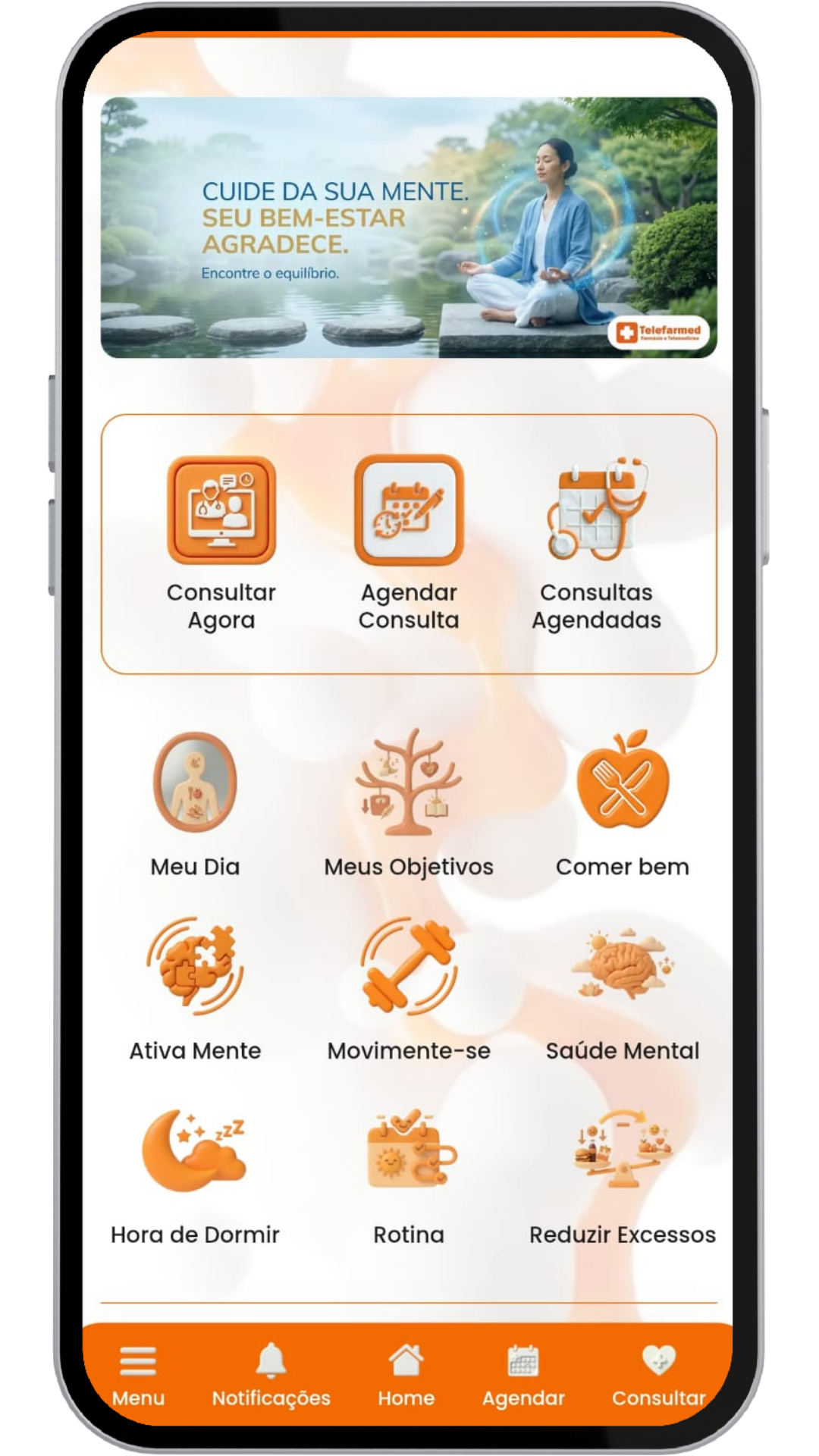 Tela do aplicativo Telefarmed